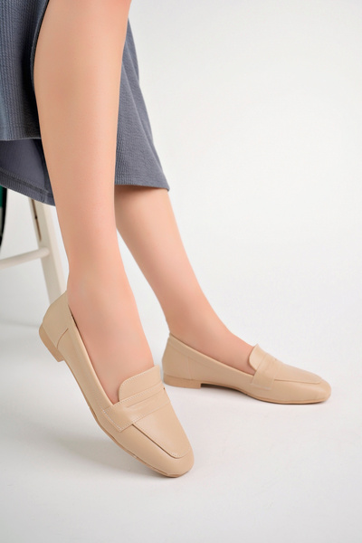 Freemax Summer Comfortable Women's Ballerinas - Blunt Toe Glasses Bow, Freemax.2024.053 Tan