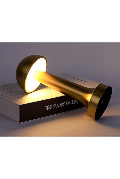 Ucuz Geldi Şarjlı Masa Lambası Dimmerli Dekoratif Abajur Cata Lizbon Gold Dokunmatik Sunum Lambası 3 Renk Modu