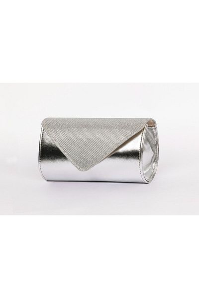 bibags Ασημένια βραδινή τσάντα φορέματος