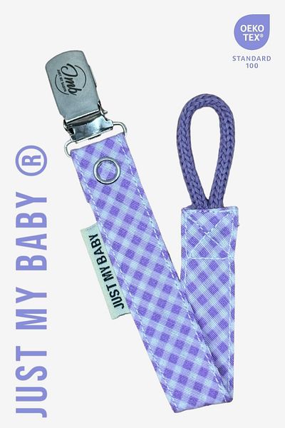 JMB Just My Baby 3-Piece Lilac and Pink Striped Pacifier Straps - Cotton Washable