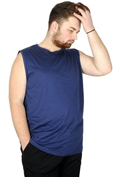 ModeXL Mode Xl Oversize Ανδρικό αμάνικο μπλουζάκι απλό 20003 Indigo