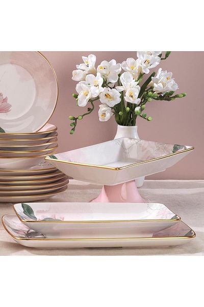 Schafer Viere Baton Service Plate-1 Piece-white