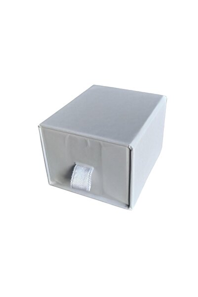 ÖZER KUTU Beyaz Çekmeceli Büyük Yüzük&kolye Karton Kutu 12 Li Paket (içi Süng...