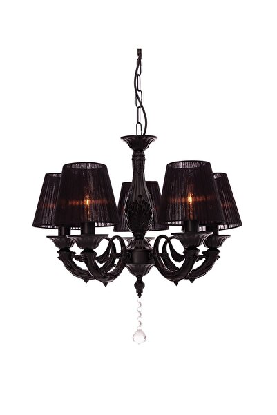 Umur Aydınlatma Albert 5’li Siyah Şapkalı Sarkıt Avize