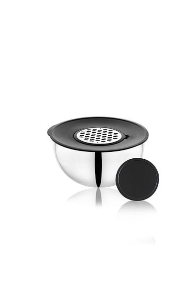 Schafer Lucas Steel Mixing Bowl 24 cm-4 Pieces-Black