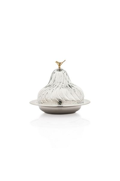 Schafer Elegance Large Size Candy Bowl with Lid-Silver