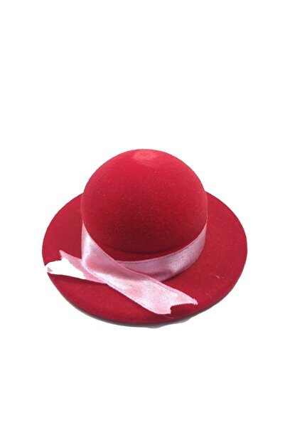 ÖZER KUTU Kadife Şapka Şeklinde Figür Yüzük Kutusu (pembe Kurdelalı)