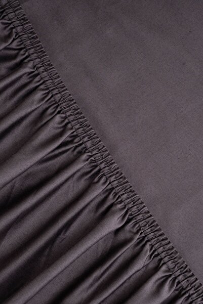 Penelope Anthracite Colored 100% Cotton Satin - Elastic Sheet Set 160*200 cm Lia Series