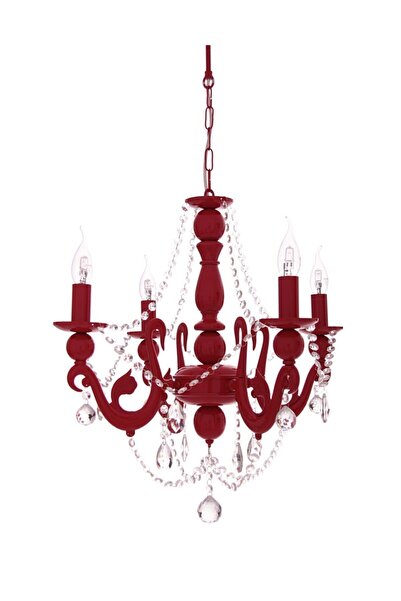 Umur Aydınlatma Bella Retro 4'lü Kırmızı Kristal Taşlı Avize