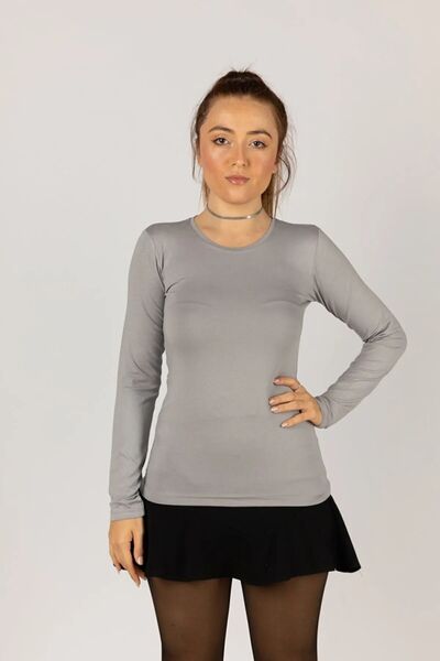 FATELLA Дамски боди с дълъг ръкав, обло деколте и еластична ликра - Bike Neck