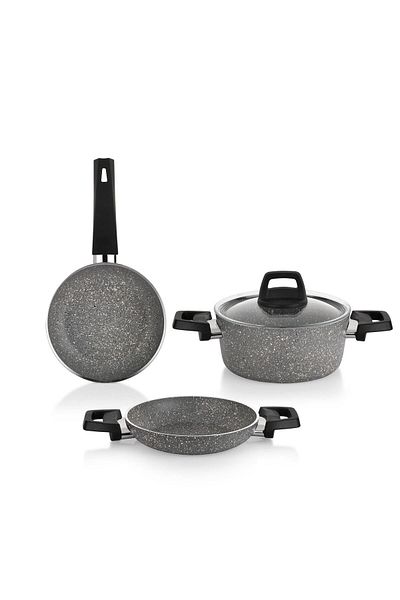 Schafer Eternal Deep Pot 18cm + saucepan 18cm + pan 18cm - gray