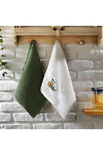 Schafer Olive 2-Piece Drying Cloth 45x65 - green