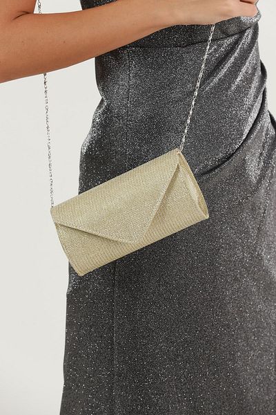 efnanstore Βραδινό φόρεμα με χρυσό ριγέ στήθος