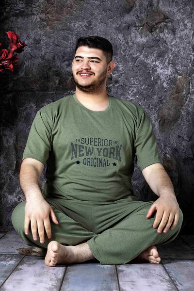 nisaNCa Plus Size Summer Men's Cotton Pajamas Set - Short Sleeve Father's Day Gift