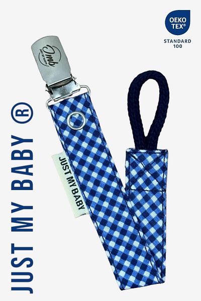 JMB Just My Baby Pacifier Strap - 3-Piece - Dark Blue/Pink/Coffee Color - Mixed - Washable - Cotton