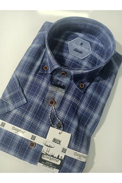 Rengima Бавовняна сорочка з коротким рукавом і класичним коміром - на ґудзиках