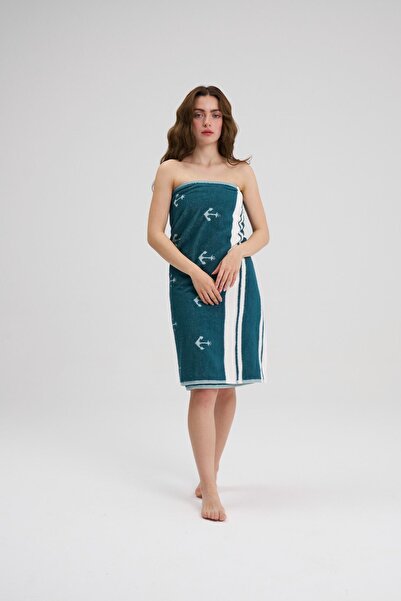 Homelover Πράσινη Sunset Glow 100% βαμβακερή πετσέτα παραλίας και πισίνας - 80x180cm