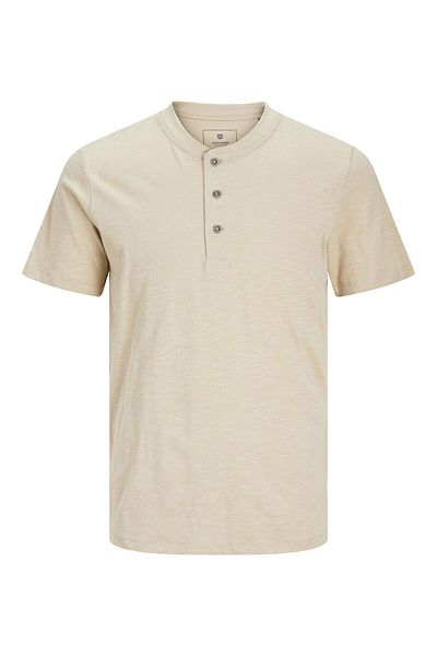 Jack & Jones Premium T-Shirt mit einfarbigem Mandarin-Kragen
