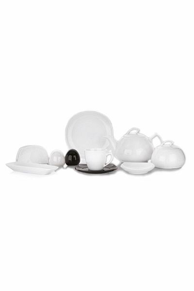 Schafer Black Nora 30 Piece Porcelain Breakfast Set SI01