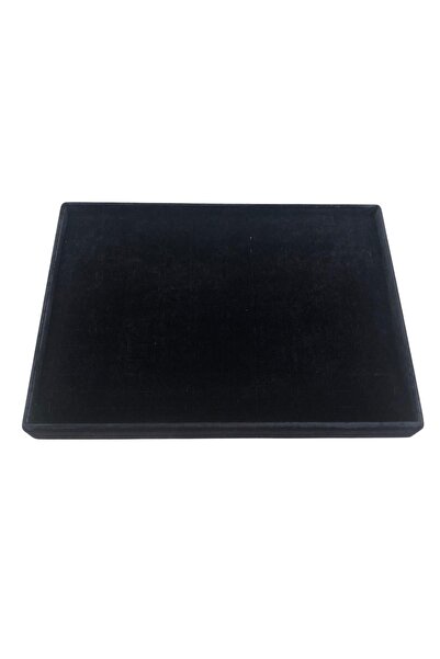 ÖZER KUTU Yüzük Standı-tablası 140 Lı Batırmalı Siyah Süet 25x35