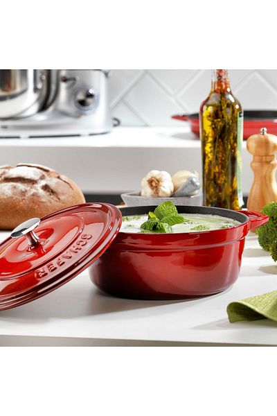 Schafer Guss Chef Cast Deep Pot 20cm-2 Pieces-red