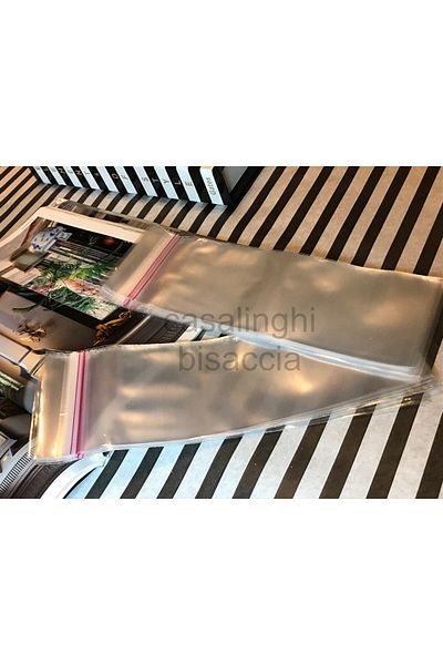 bisaccia 6x25 Cm (COVER PAYI INCLUDED) - 50 Pieces Transparent Opp Bag Package with Adhesive Gelatin Bag Tape