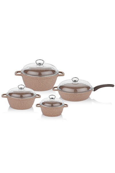 Schafer Sienna Döküm Tencere Seti 8 Parça Kahverengi