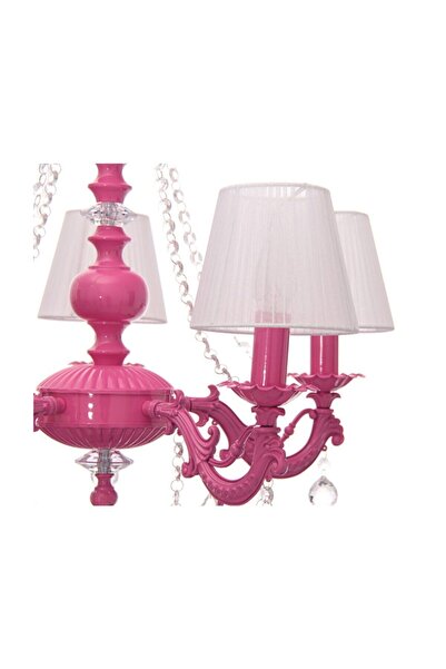 Umur Aydınlatma Dolce Vita 5'li Fuşya Abajurlu Avize