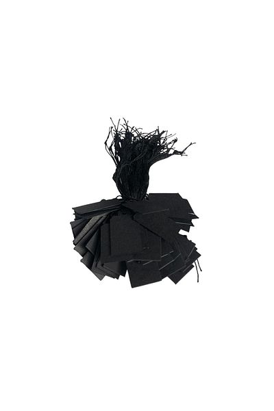 ÖZER KUTU Black Price Tag with Cardboard String 80 Pieces Midi (1,5 X 2 Cm)