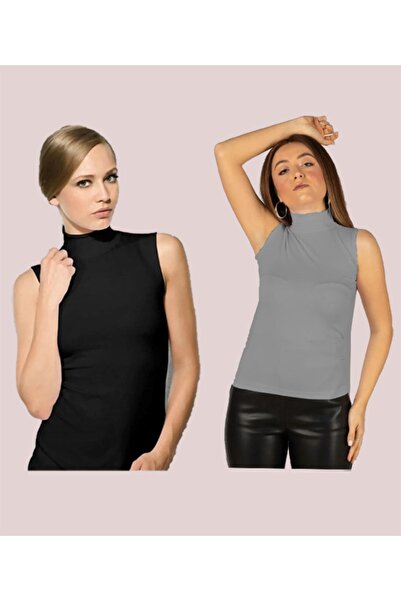 FATELLA Half Fisherman's Neck - Еластична ликра дамска блуза с прилепваща кро...