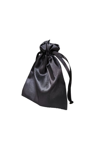 ÖZER KUTU Saten & Parlak Kese Siyah 25 Adet 9x12 cm Takı, Altın Kesesi (ipli & Büzgülü)