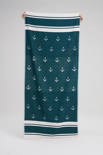 Homelover Green Sunset Glow 100% Cotton Beach and Pool Towel - 80x180cm