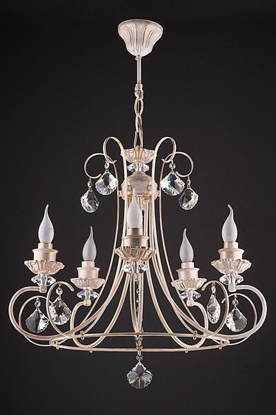 Avize çarşısı Katre 5 Kollu Avize Beyaz Patine