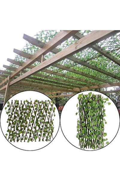 Dogant Artıfıcıal Plant Wooden Fence Balcony Garden Balcony Wall Ceılıng Decor