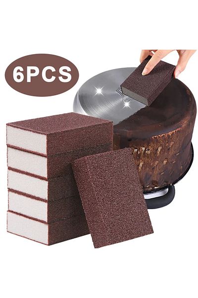SAVORYHOME 6Pcs Magic Sponge Eraser and Emery Cleaning Brush - Silicon Carbide Descaling