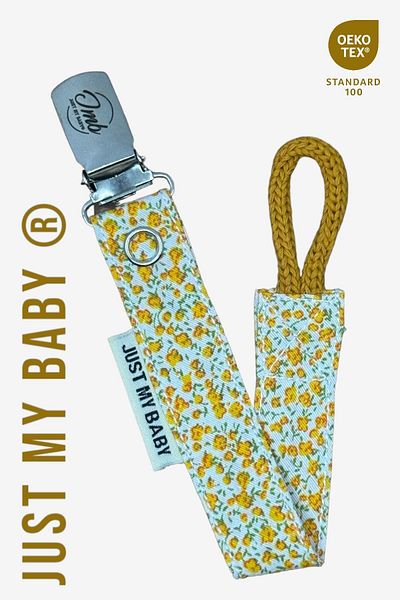 JMB Just My Baby 3-Piece Orange/Yellow Floral Pacifier Strap - Washable - Cotton