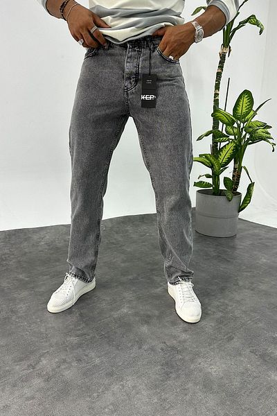 NO61 MAN Baggy Acid Wash Gray Color Jeans