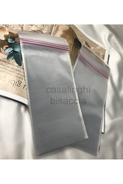 bisaccia Yapışkanlı Jelatin Poşet Bantlı Şeffaf Opp Torba Paket 12x25 Cm (KAP...