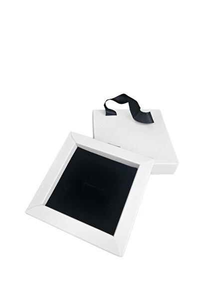 ÖZER KUTU Beyaz 6 Adet Çekmeceli ve Çantalı Karton Kolye&Mini set Kutusu (12x12 cm )