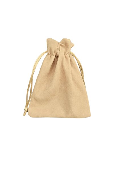 ÖZER KUTU Süet & Kadife Duble Kese Krem 25 Adet 9x12 cm Takı, Altın Kesesi (i...