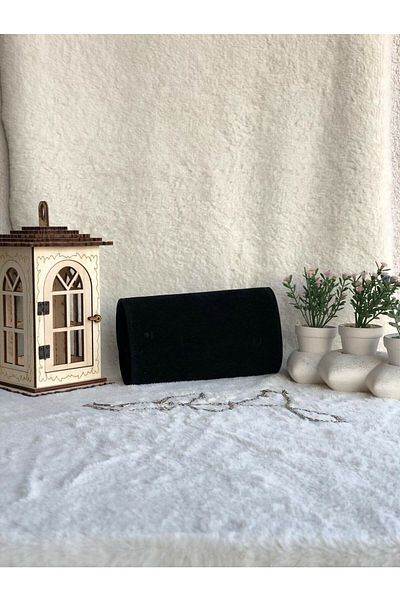 bibags Pochetă portofoliu rochie de seară din piele intoarsa neagra