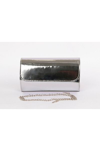 bibags Βραδινή τσάντα με ασημί καθρέφτη