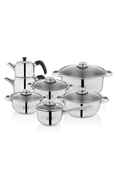 Schafer Çelik Tencere Seti + Çelik Çaydanlık Takımı