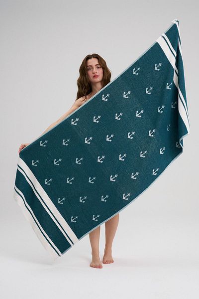Homelover Green Sunset Glow 100% Cotton Beach and Pool Towel - 80x180cm