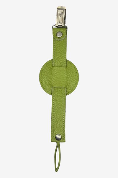 JMB Just My Baby Green Reversible Leather Pacifier Strap - Heart Figure