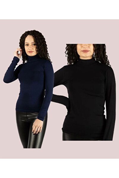 FATELLA Body din bumbac pieptănat Lycra cu guler înalt - Femei, Mânecă lungă,...