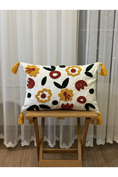 BUGİ HOME COLLECTİON Poncho brodat cu un singur pumn - Cutie decorativa