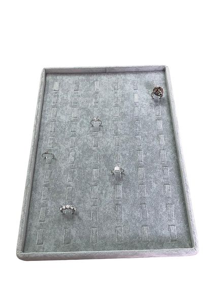 ÖZER KUTU Ring Tray 60 Claws Gray Suede (25x35 Cm)