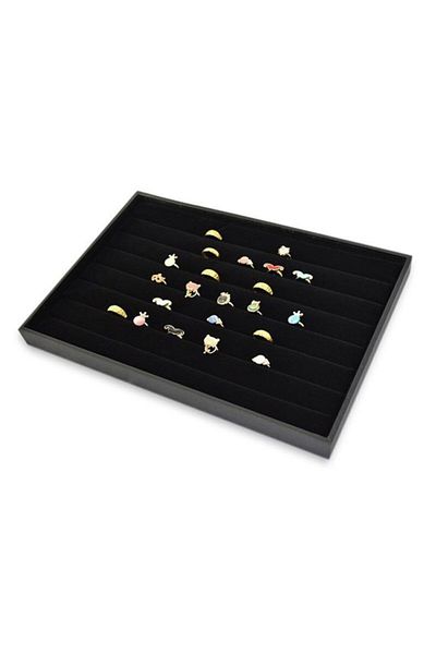 ÖZER KUTU Ring Tray Roll Black Suede