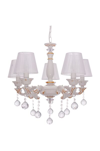 Umur Aydınlatma Borneo 5'Li Abajurlu Altın Varak Patinalı Avize